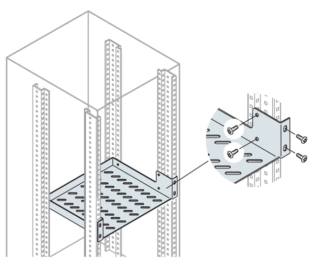 Полка фиксированная,2HE ,глубина 385мм
