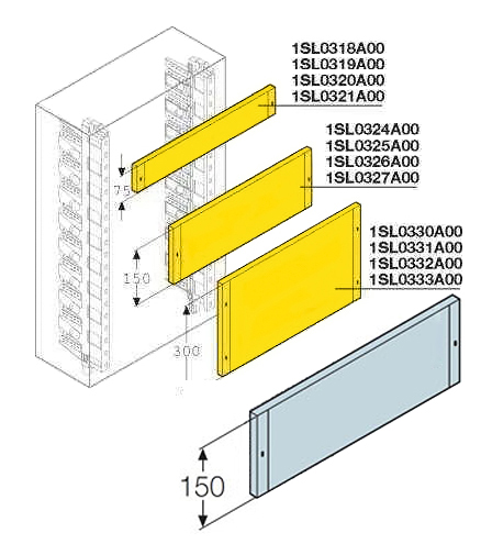 1SL0327A00 Панель глухая H=150мм для шкафа GEMINI (Размер6)